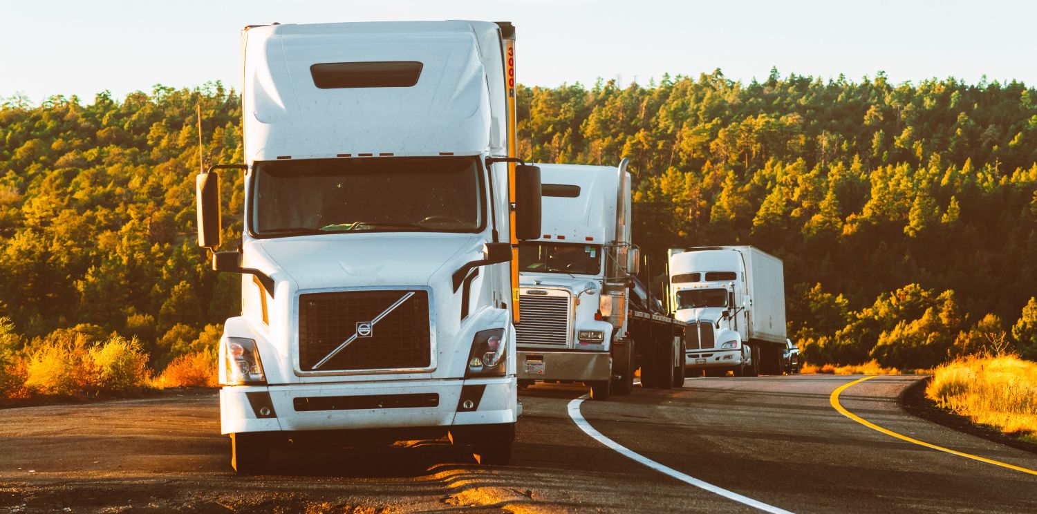 commercial trucks parked