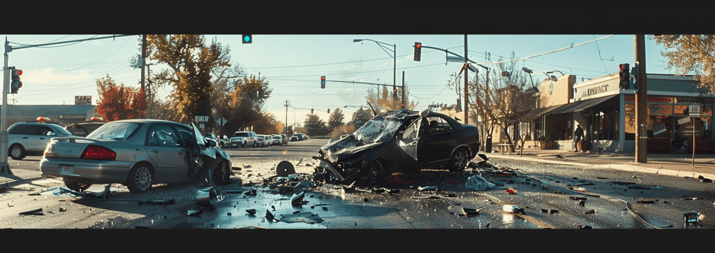 the aftermath of a rental car crash in albuquerque