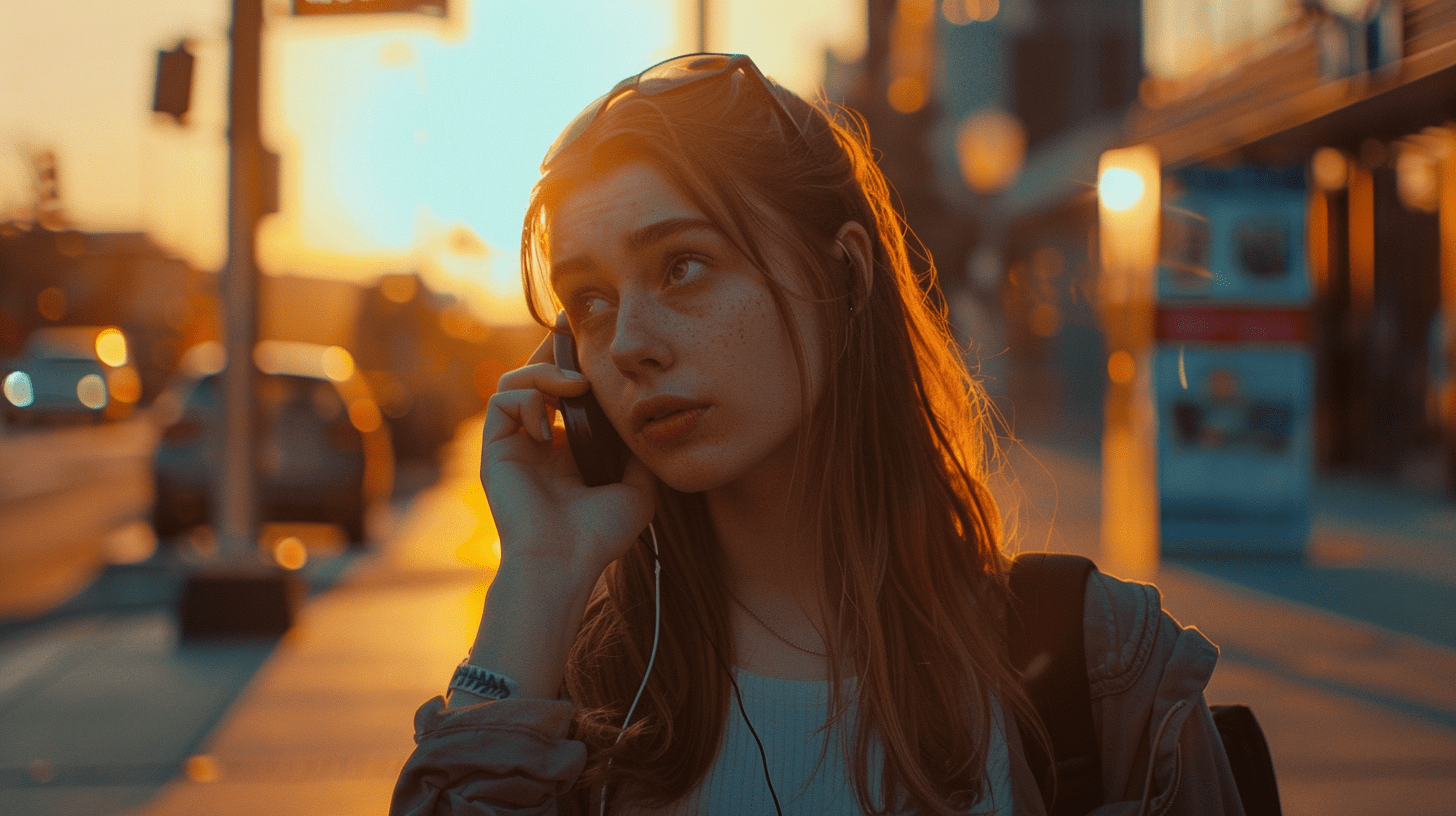 A girl calls her insurance after a car crash