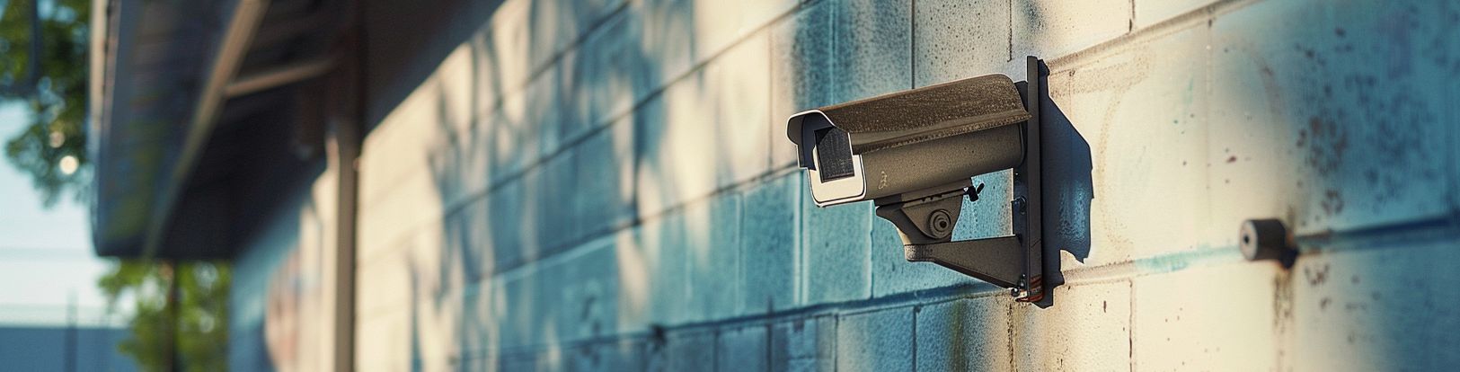 a broken security camera in albuquerques war zone