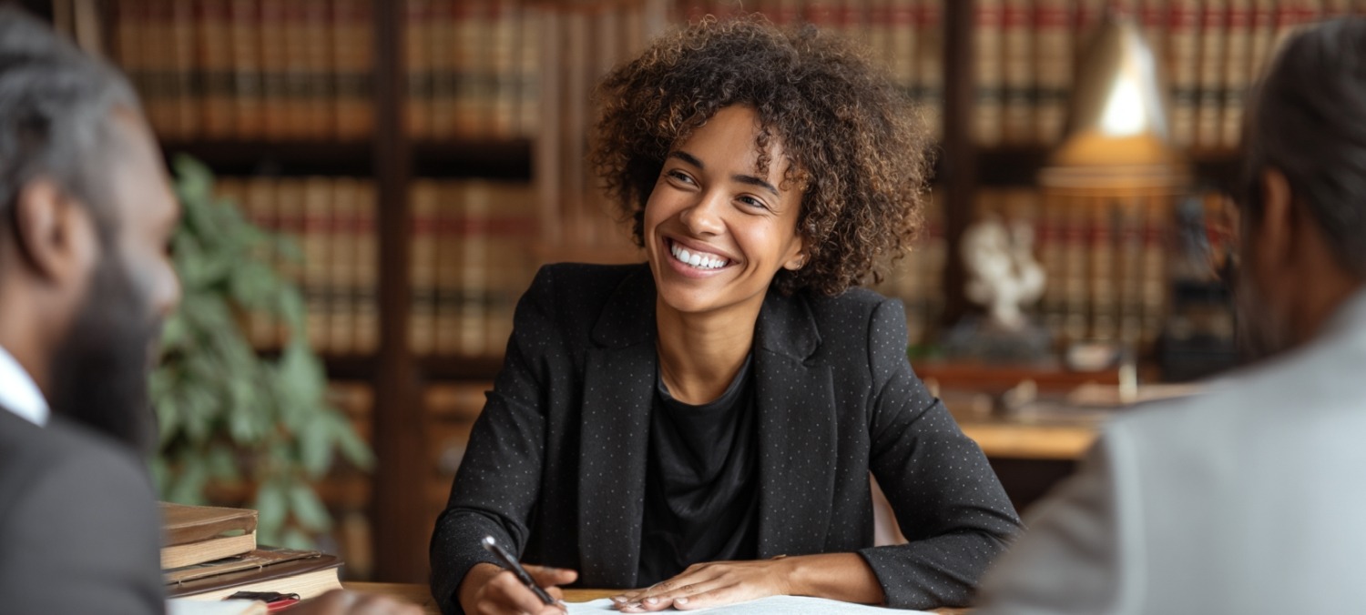 a personal injury lawyer during a consultation where she describes her fees honestly