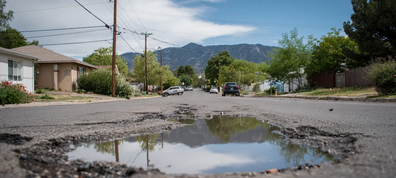 the city of albuquerque is liable for leaving a pothole unfixed in the middle of the road